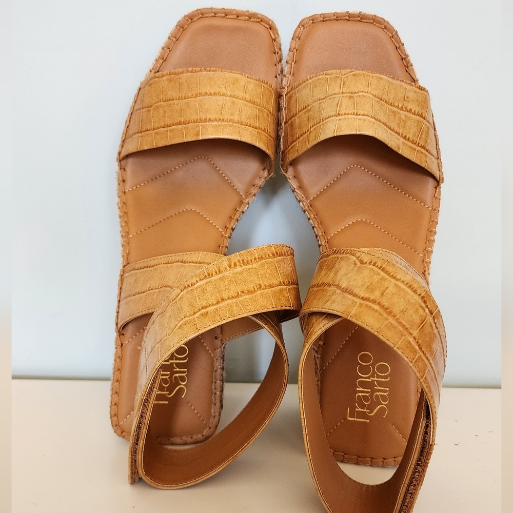 Franco Sarto Carezza Ankle Wrap Eapadrille Wedge Sandals Size 10 - Picture 6 of 11